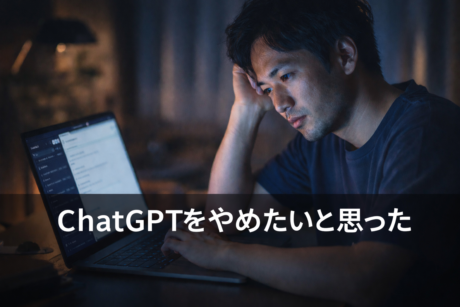 ChatGPTを使っているのにやめたくなる瞬間を考えるエンジニアのイメージ